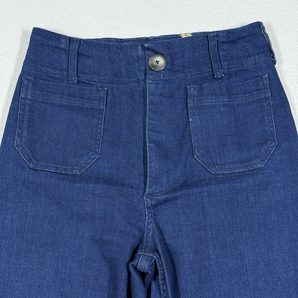 Maeve Anthropologie Jeans Womens 27 The Colette Wide Leg Crop Denim Patch Pocket - Picture 2 of 13